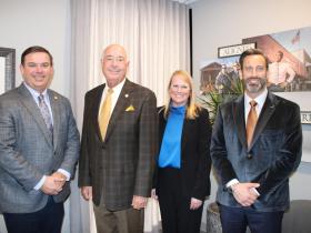 Senator Matt Woods, ADECA Director Boswell, ADECA Director Toole, and Mayor Gates