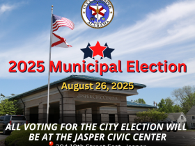 Municipal Election votes will be at the Jasper Civic Center on August 26