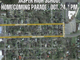 JHS homecoming parade route map