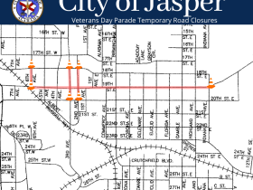 veterans day parade street closures map