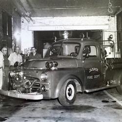 Old Truck and Firefighters - 1940s