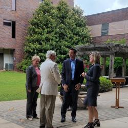 Mayor talking with WBMC administration