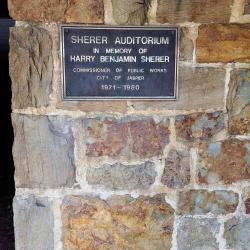 Sherer Auditorium plaque