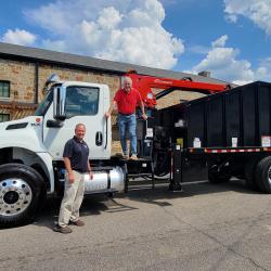 New BBT Truck in front of City Hall with Asst. Street Superintendent Billy Wade and Mayor Gary Cowen in front