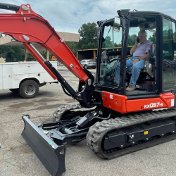 Mayor O'Mary in Kubota excavator