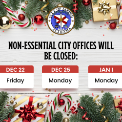 Christmas and New Year's Day closed