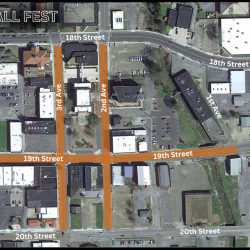 Fall Fest Road Closure map