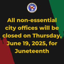 non-essential city offices closed on Juneteenth