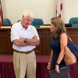 Mayor O'Mary and Jenny Brown Short talking after meeting