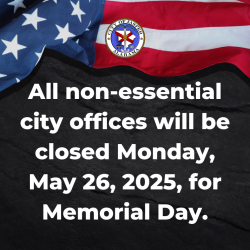 non-essential city offices closed on Memorial Day