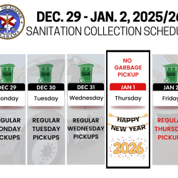 new year's week schedule calendar