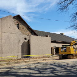 Sherer bank side facade removal - 2023