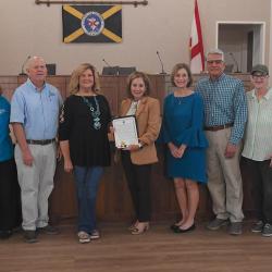 council and supporters stand with GYN Cancer Awareness Proclamation