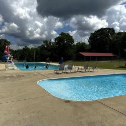 W.C. White, Sr. Aquatic Center pool with guard on duty