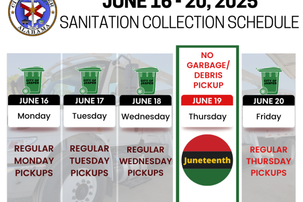 juneteenth sanitation pickup schedule