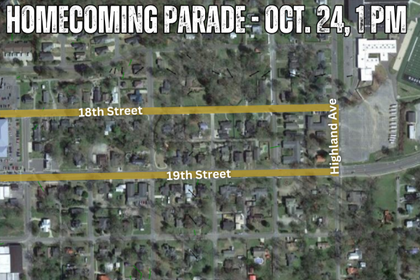 JHS homecoming parade route map