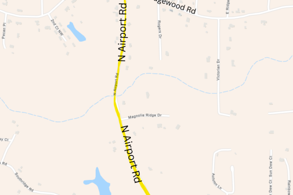 N Airport Rd temporary closure between Arkadelphia Rd and W Ridgewood Rd