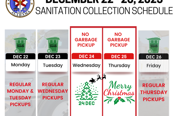 christmas week schedule calendar