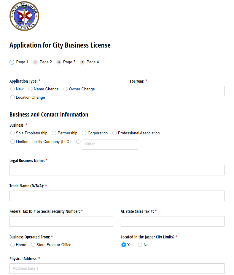 COJ Business License Application