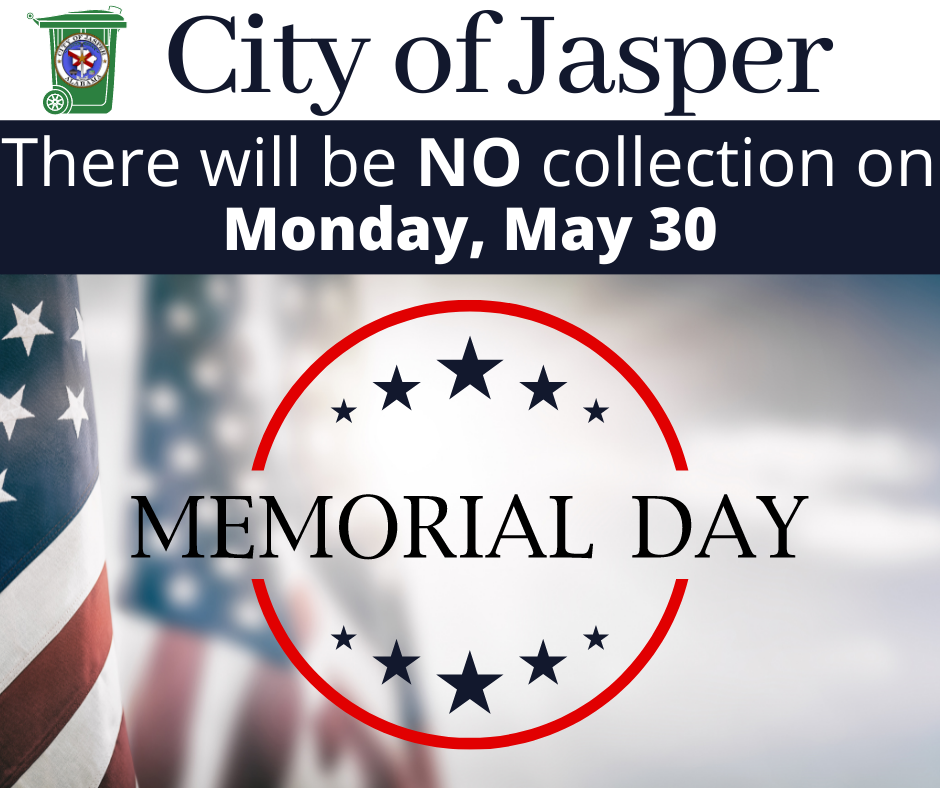Memorial Day Sanitation Pickup City of Jasper, AL