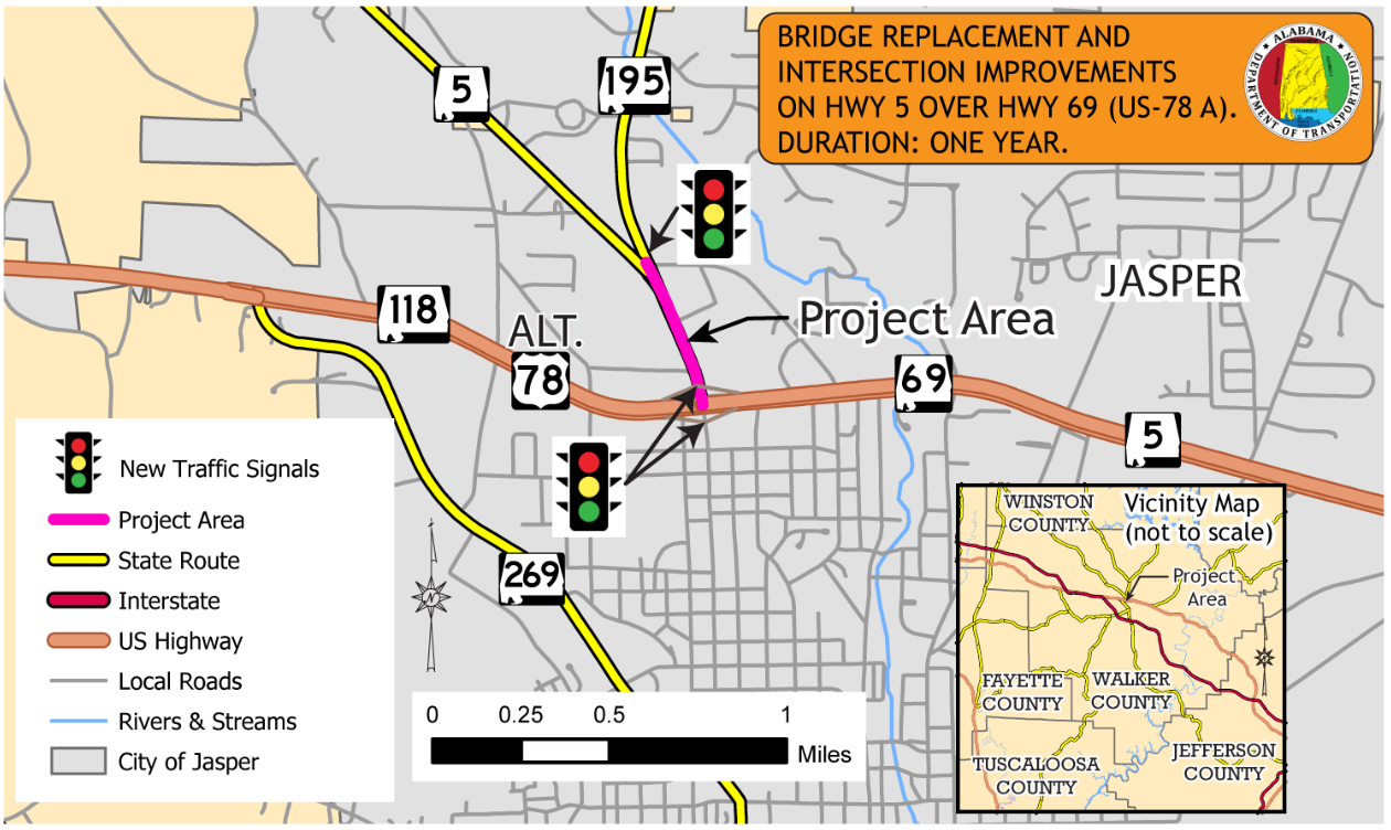 ALDOT hwy 5/69 project map