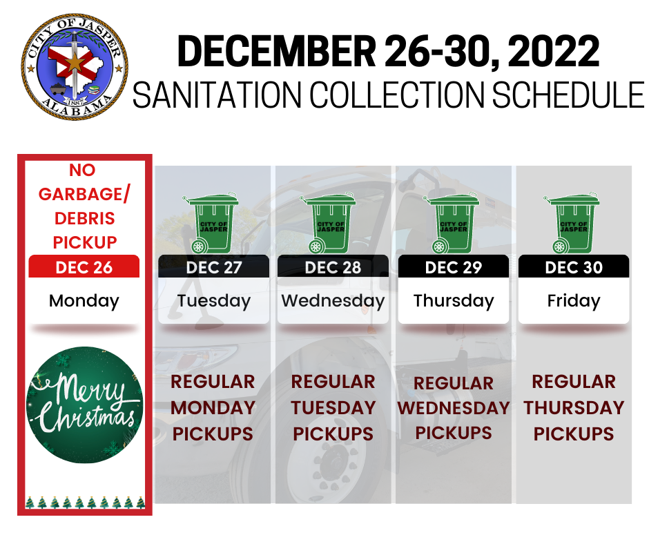 Christmas sanitation pickup schedule