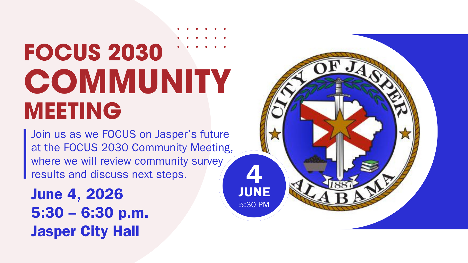 Focus 2030 Community Meeting graphic