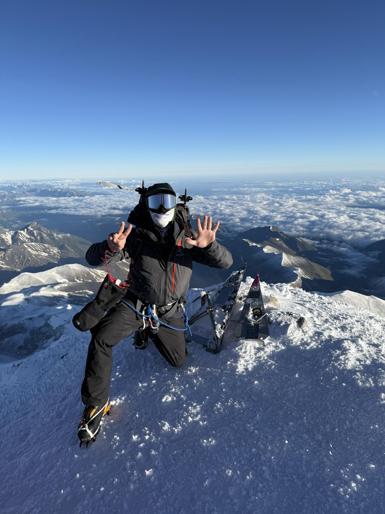 Mayor Gates at top of Mount Elbrus in Europe