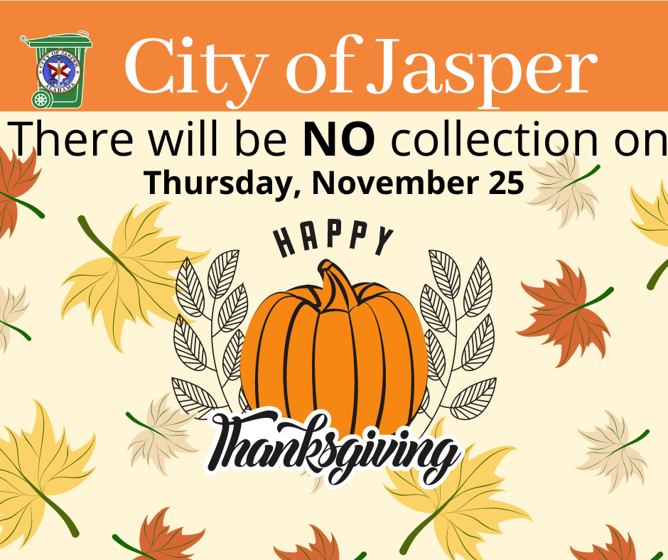 No garbage/debris collection for Thanksgiving Day