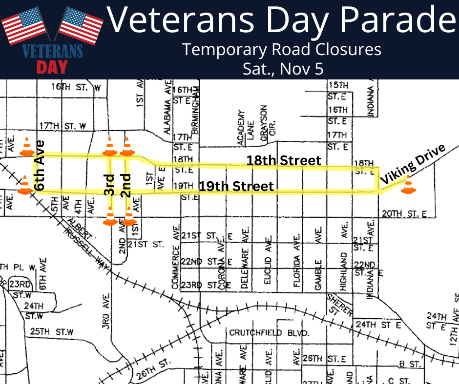 Veterans Parade road closures