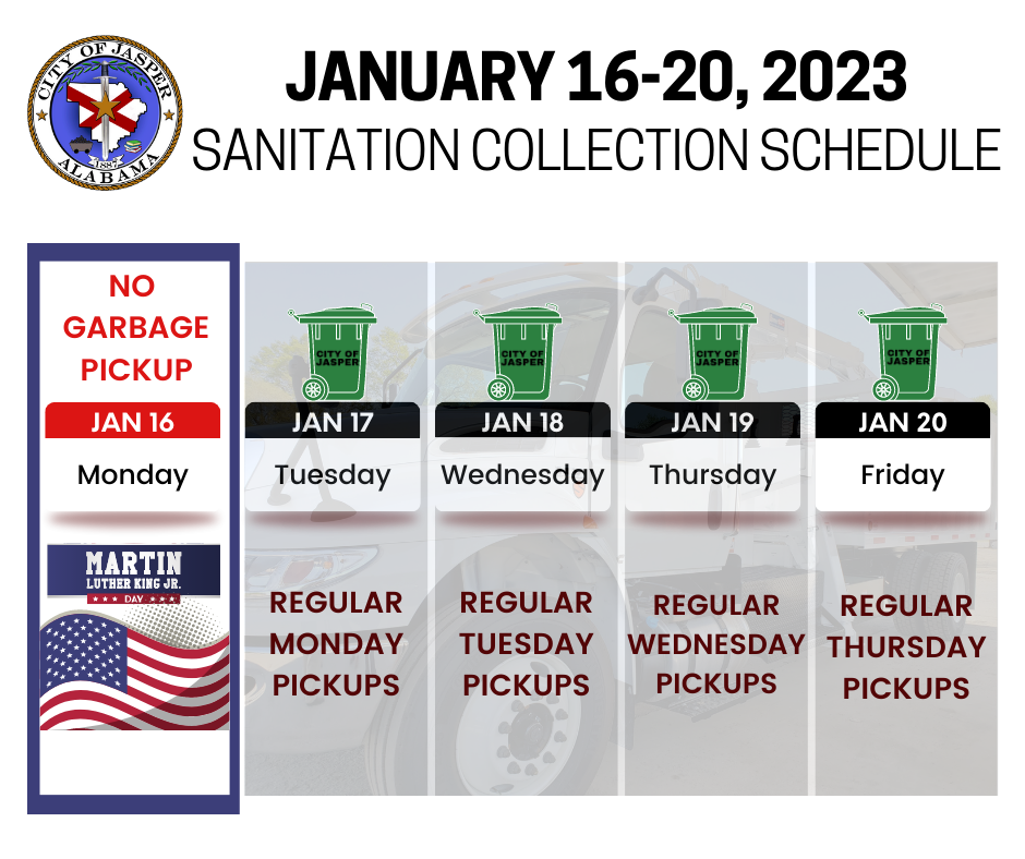 MLK week 2023 sanitation pickup schedule