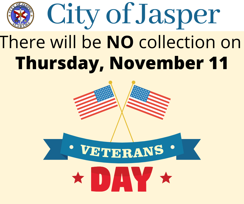 No garbage/debris collection for Veterans Day