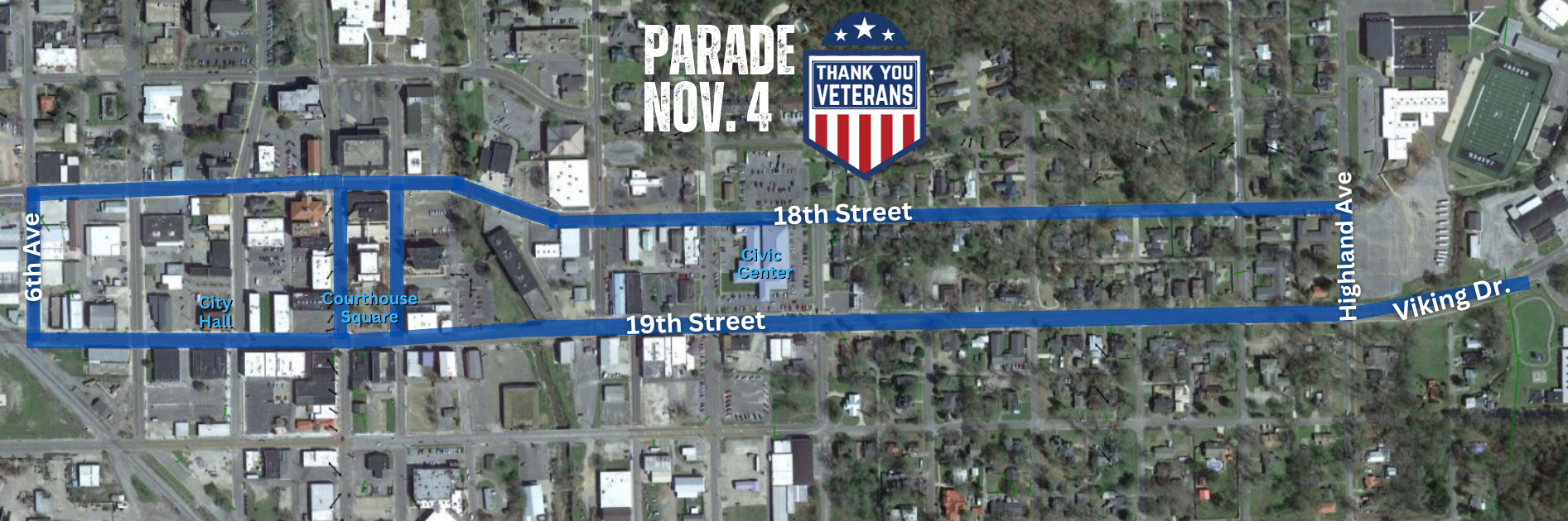veterans day parade route