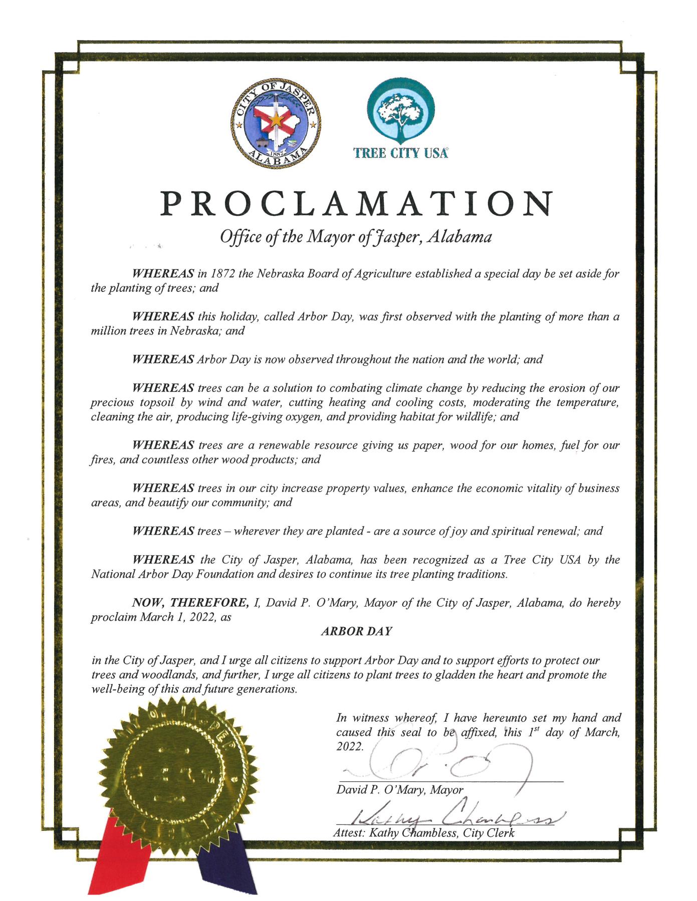 Arbor Day in Jasper City of Jasper, AL