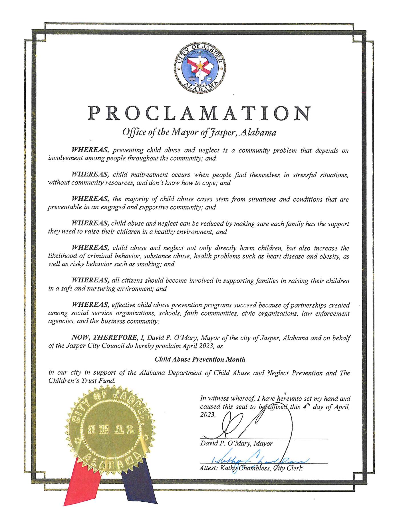 Child Abuse Prevention Month Proclamation