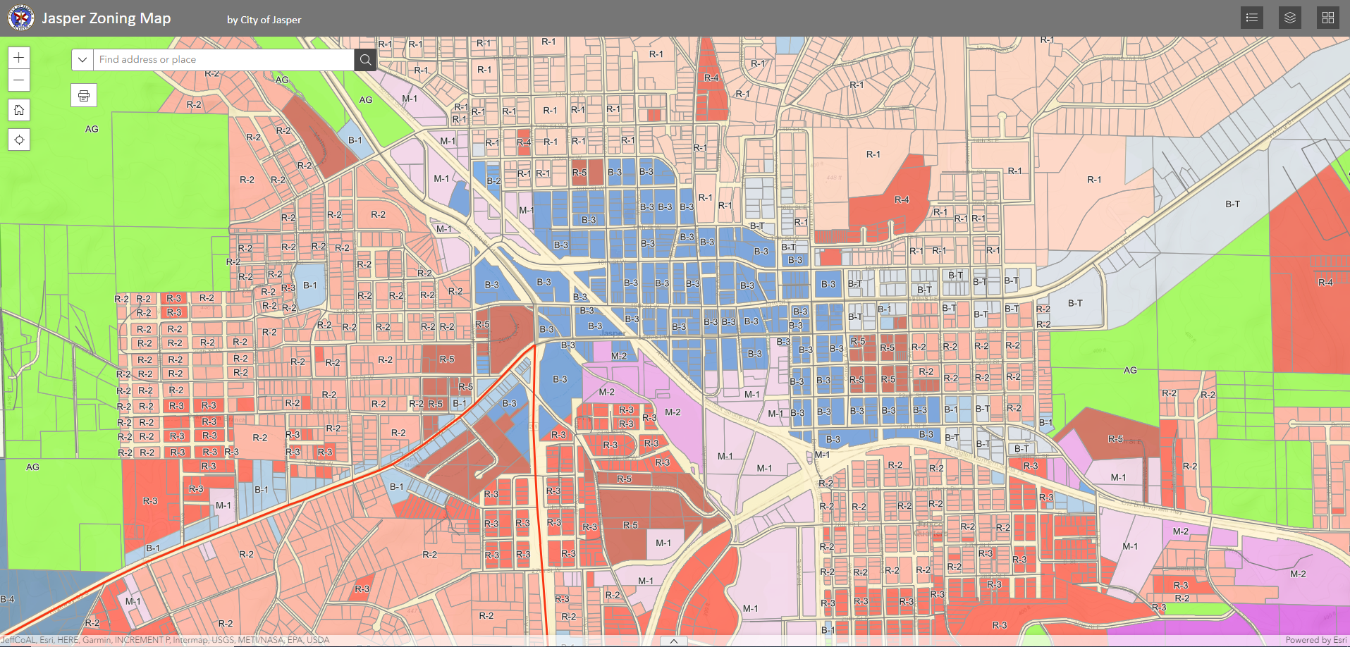 Zoning map